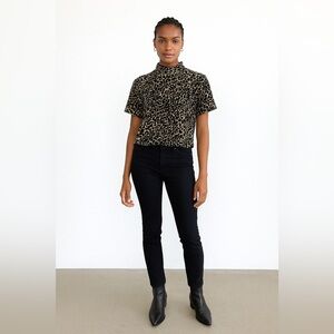Vintage Pierre Cardin Women’s Top Size M 80s 90s Animal Print Mock